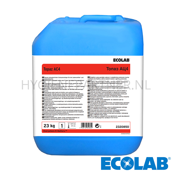 RD051141 Ecolab Topaz AC4 vloeibaar sterk zuur reinigingsmiddel jerrycan 23 kg (BE)